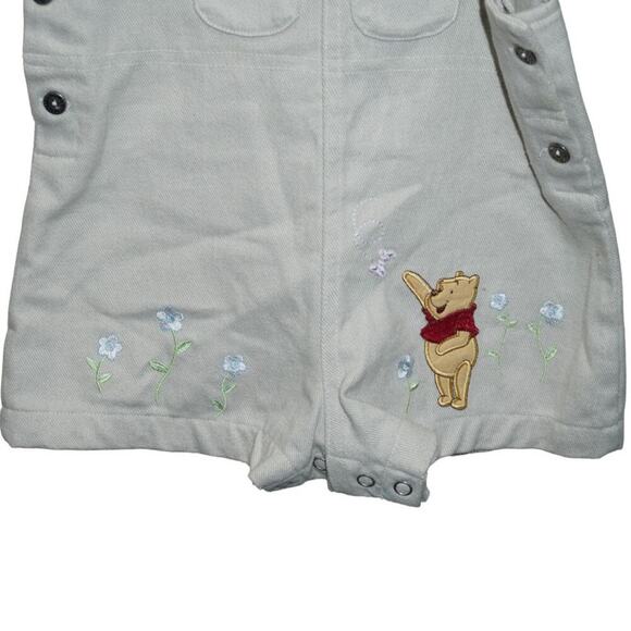 Vintage Disney Winnie the Pooh Embroidered Shortalls Romper 18M Baby - Picture 5 of 8